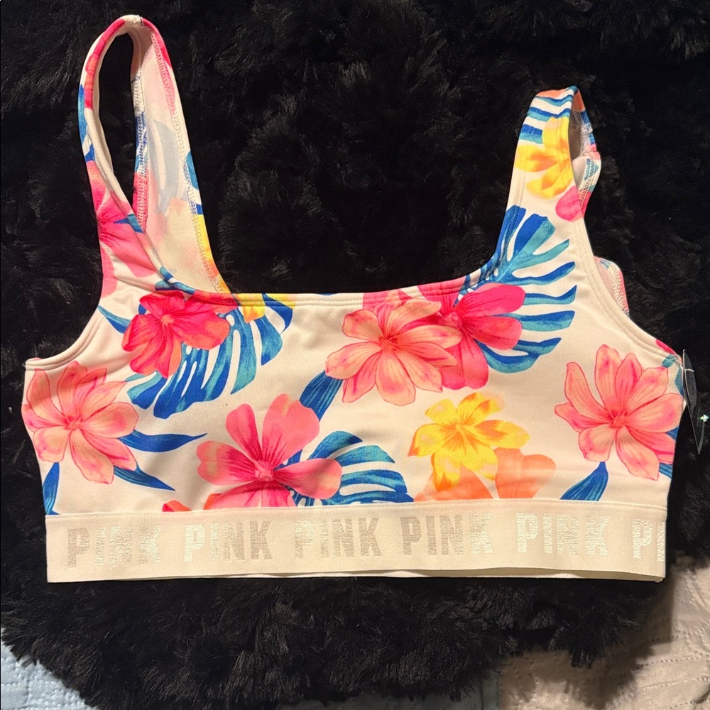 PINK Victoria's Secret Floral Sports Bra